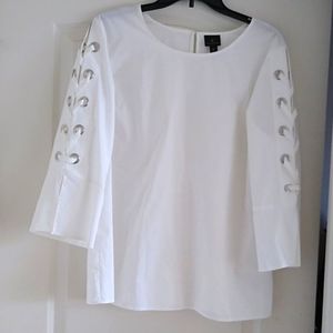White dressy long sleeve top